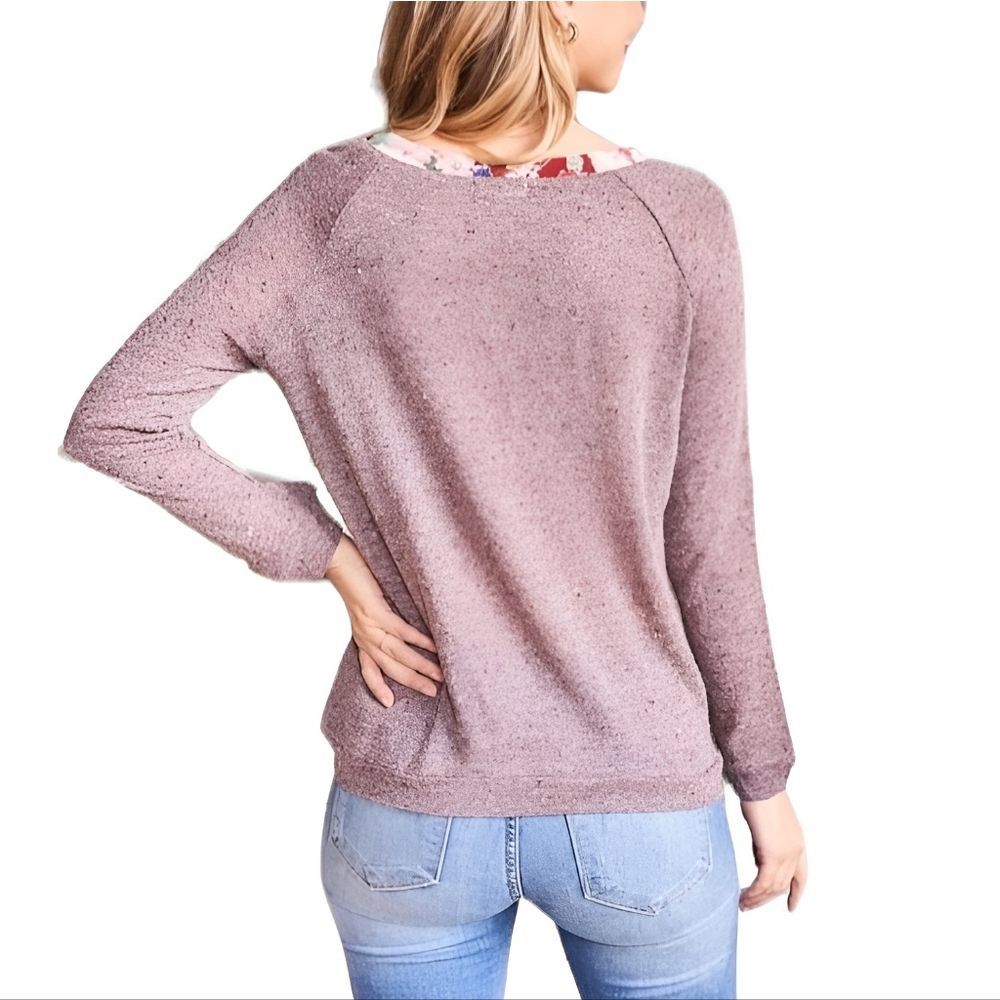 Floral Long Sleeve Sweater - Picture 2 of 6